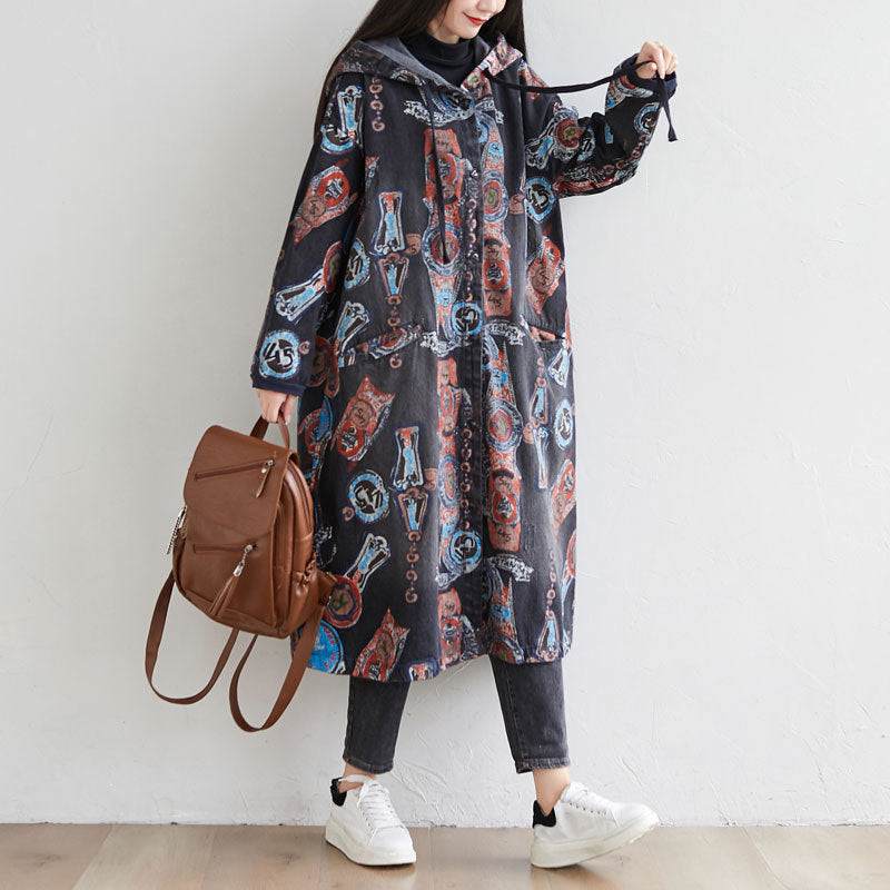 Women's Long Anorak A- Line Washed Do Coats