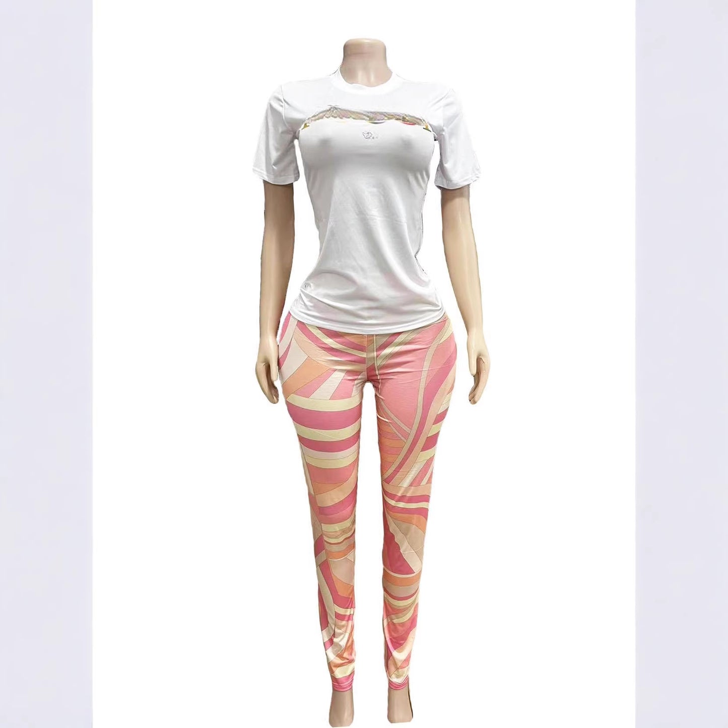 Charming Casual Classy Printed Tight Trousers Fashion Casual Suit