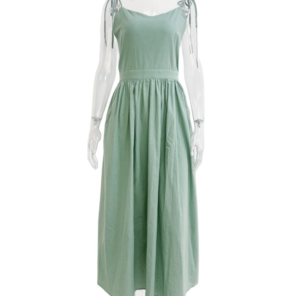 Women's Early Summer Loose Strap Backless Temperament Vacation Sexy Dress