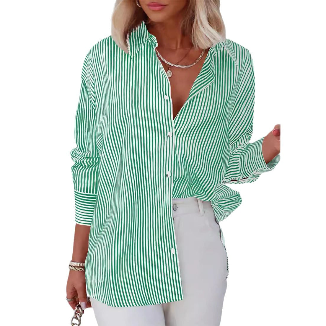 Women's Button Shirt Classic Long Sleeve Fashion Collar Blouses