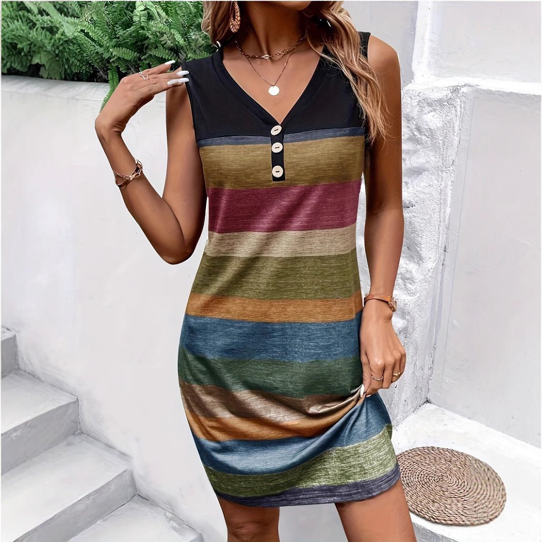 Graceful Knitted Color Matching Sleeveless Fashion Vests