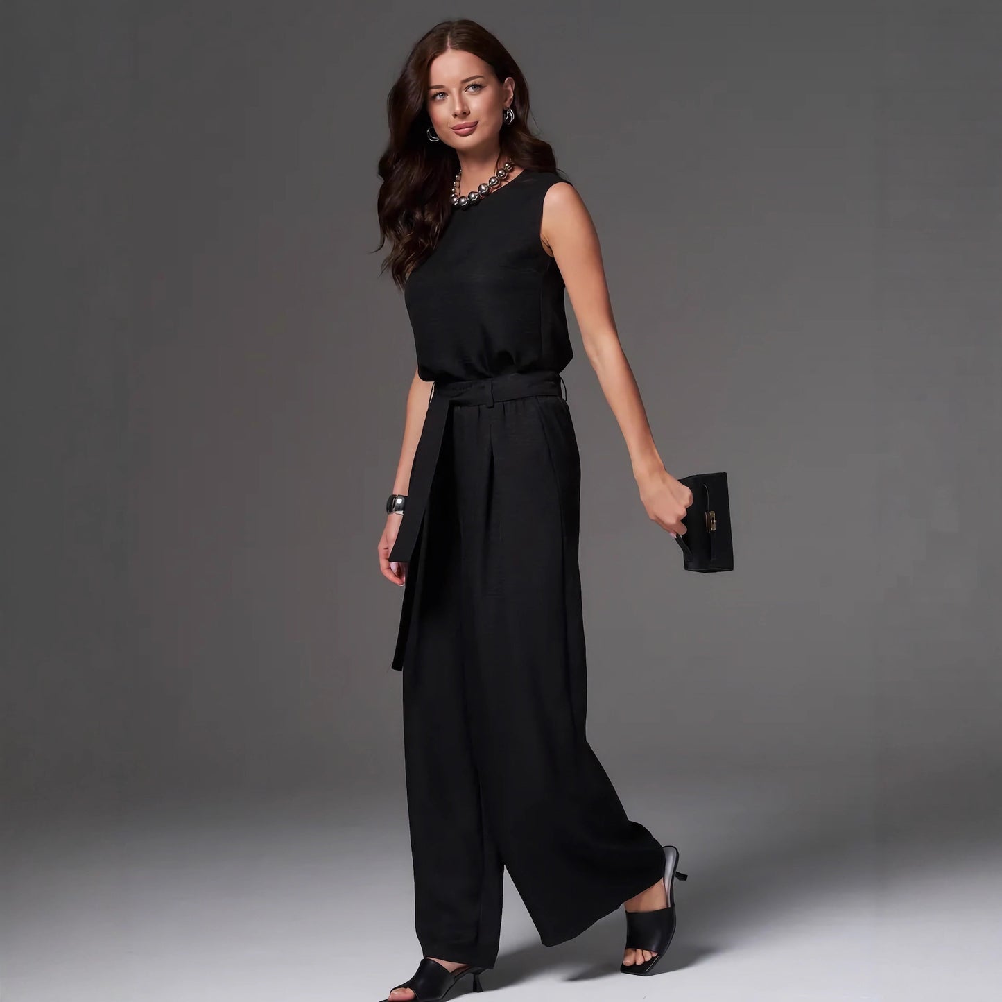 Women's Summer Sleeveless Light Luxury Temperament Solid Fashion Casual Suit