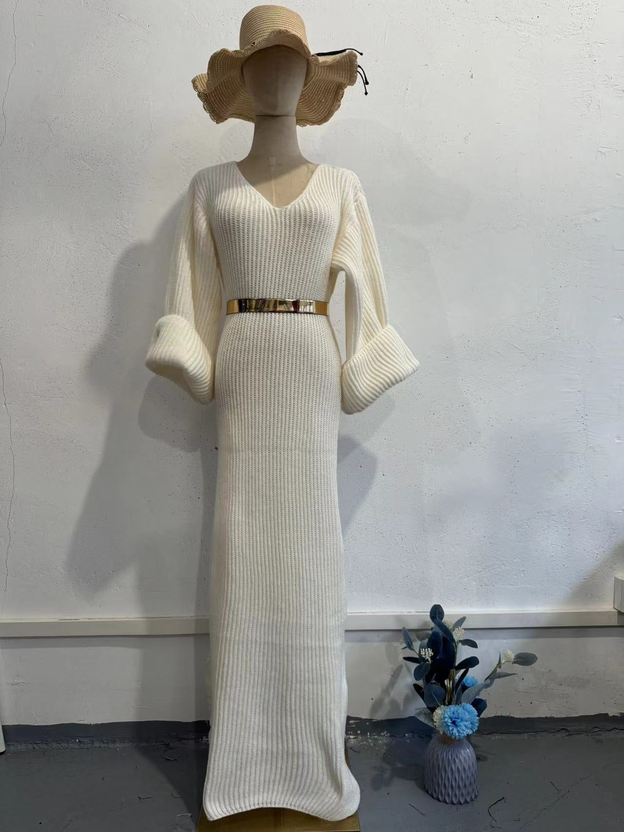 Knitted Pullover Fashionable Intellectual Long Slim Sweaters