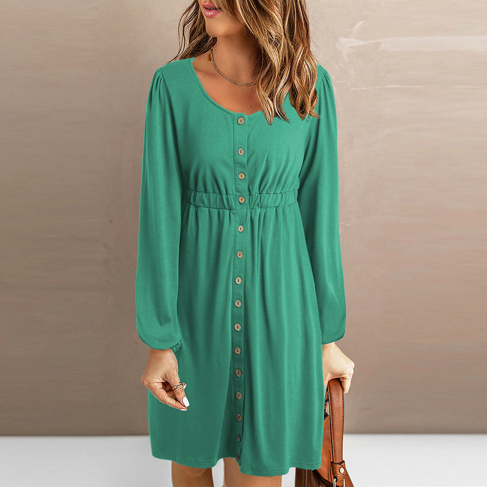Casual Solid Color Sexy Long Sleeves Dress