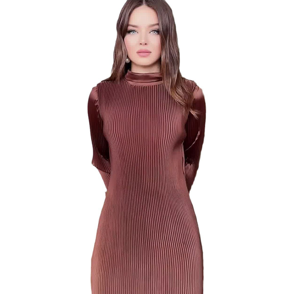 Muslim Autumn Pleated Dress Vintage A- Dresses