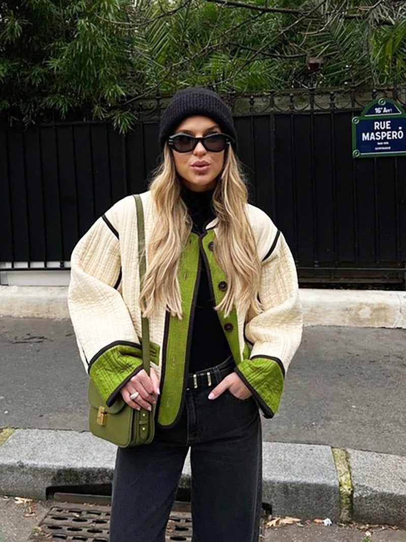 Women's Charming Creative Fashion Color Contrast Coats
