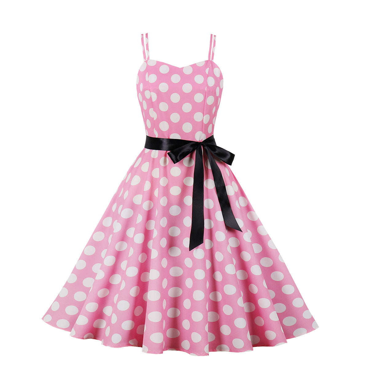 Women's Swing Polka Dots Digital Printing Slip Dresses