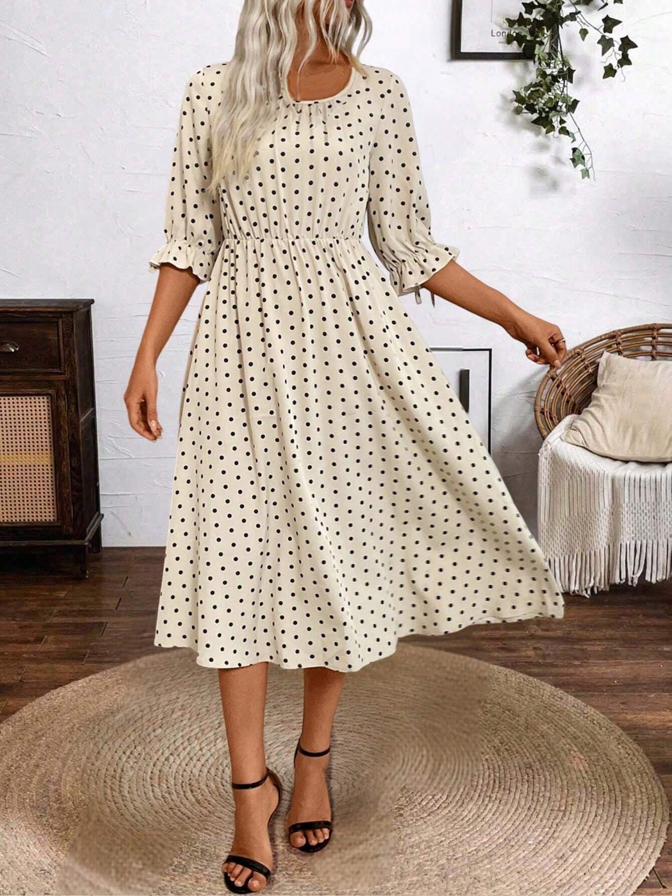 Women's Style Elegant Comfortable Polka Dot Wide Waist Dress