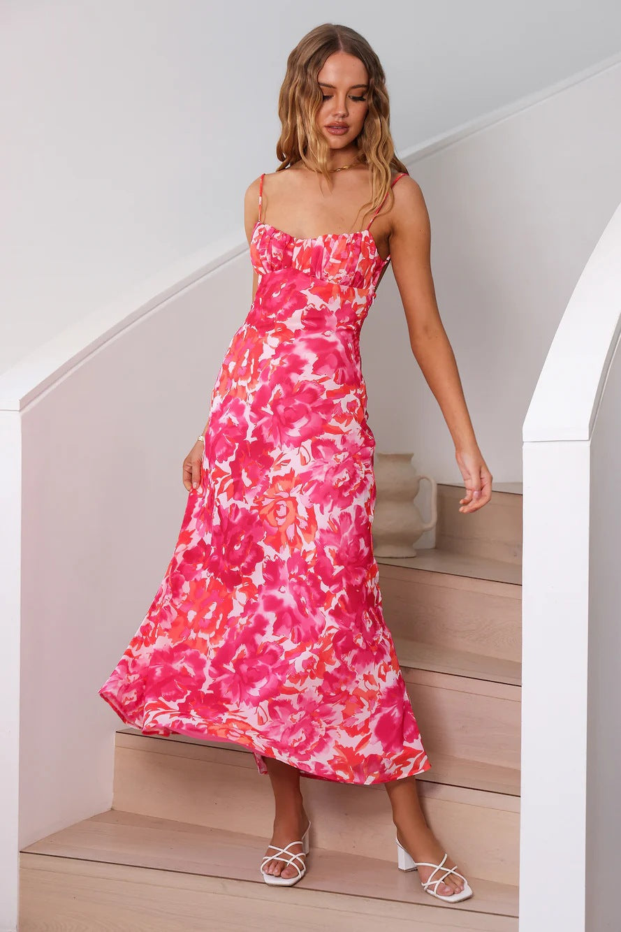 Thin Strap Beauty Back Adult Lady Like Woman French Style Dress