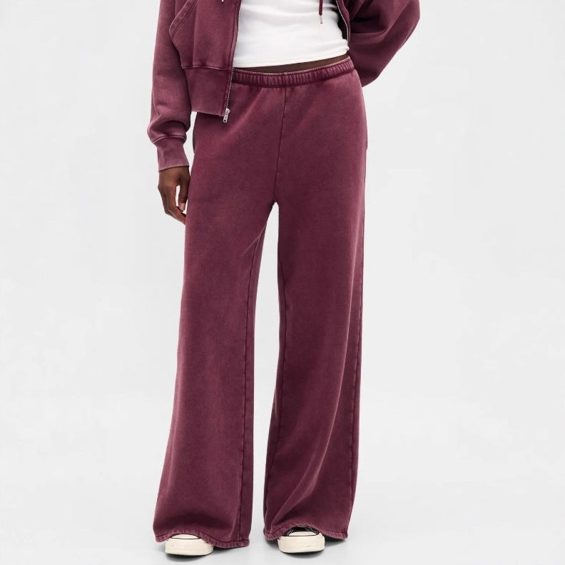 Women's Autumn Fashion Retro Solid Color Hooded Suits