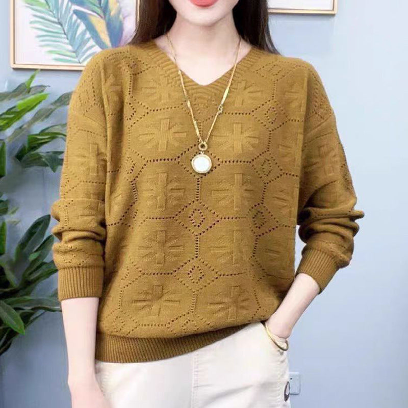 Women's Spring Thin Hollow Out Pullover Women's Sweater