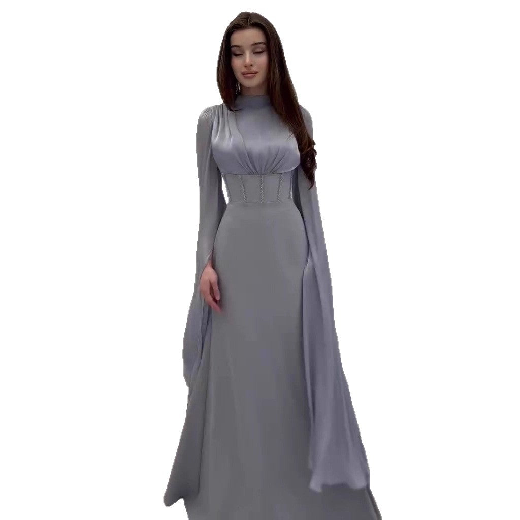 Women's Autumn Elegant Soft Long-sleeved Waist Dress Dresses