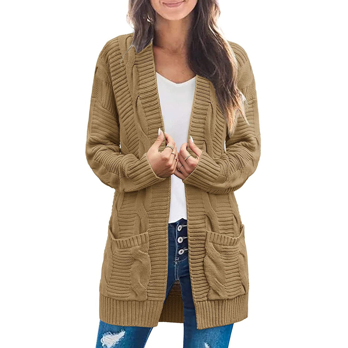 Cool Women's Twist Double Pocket Mid-length Coats