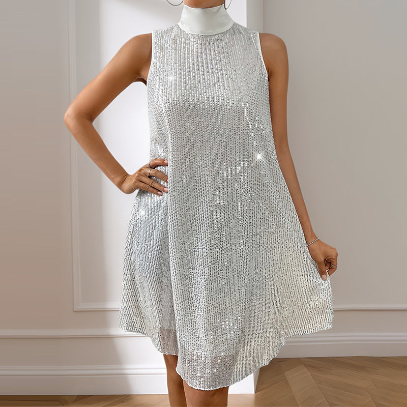 Slimming Shiny Sequin Fashion Elegant Holiday Dress