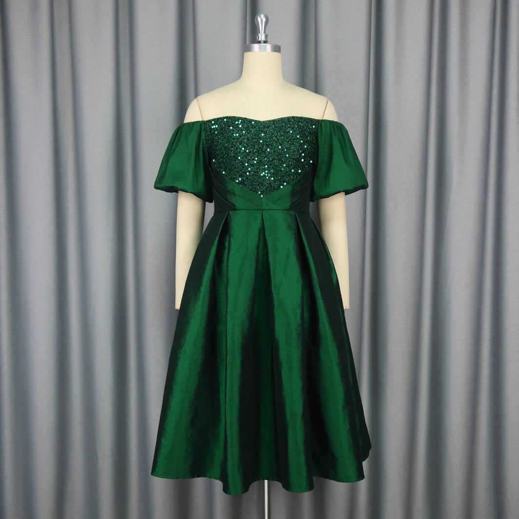 Women's Vintage Sexy Dress Fashion Elegant Sequined Dresses