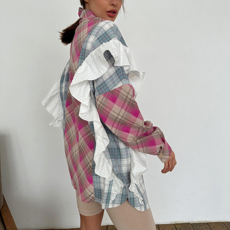 Women's Single-breasted Loose Casual Fashion Outer Wear Blouses