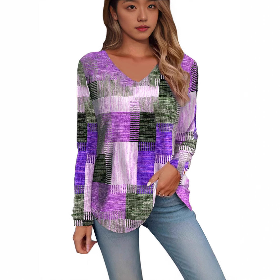 Women's Versatile Creative Printed Long Sleeves Blouses