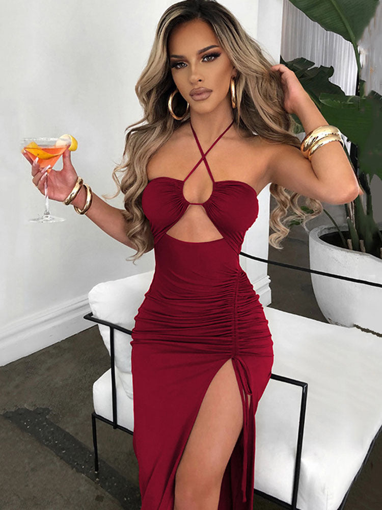 Spring Dress Sexy Hot High Slit Dresses