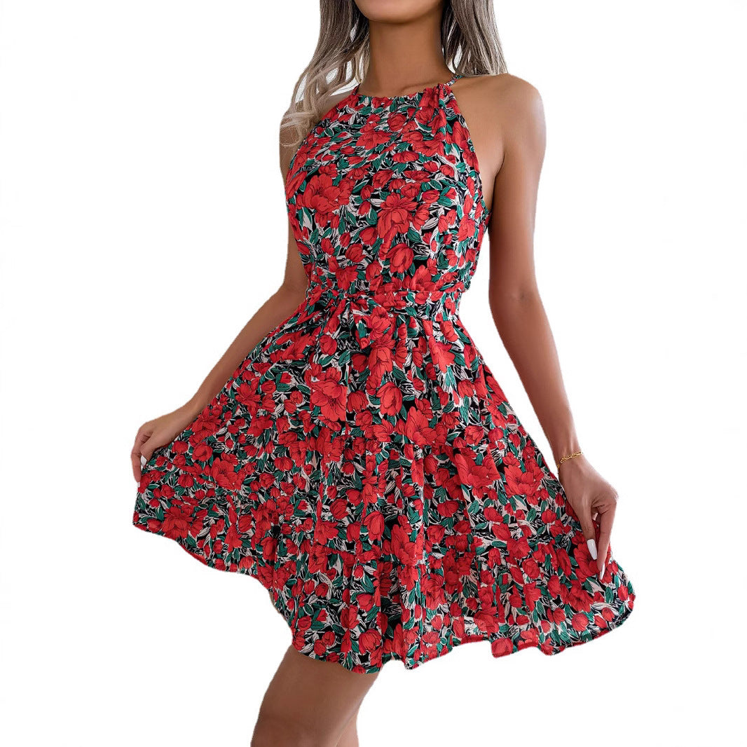 Women's Style Casual Ruffled Large Swing Floral Skirts