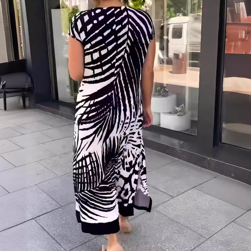 Women's Summer Fashion Printed Loose Long Dress Dresses
