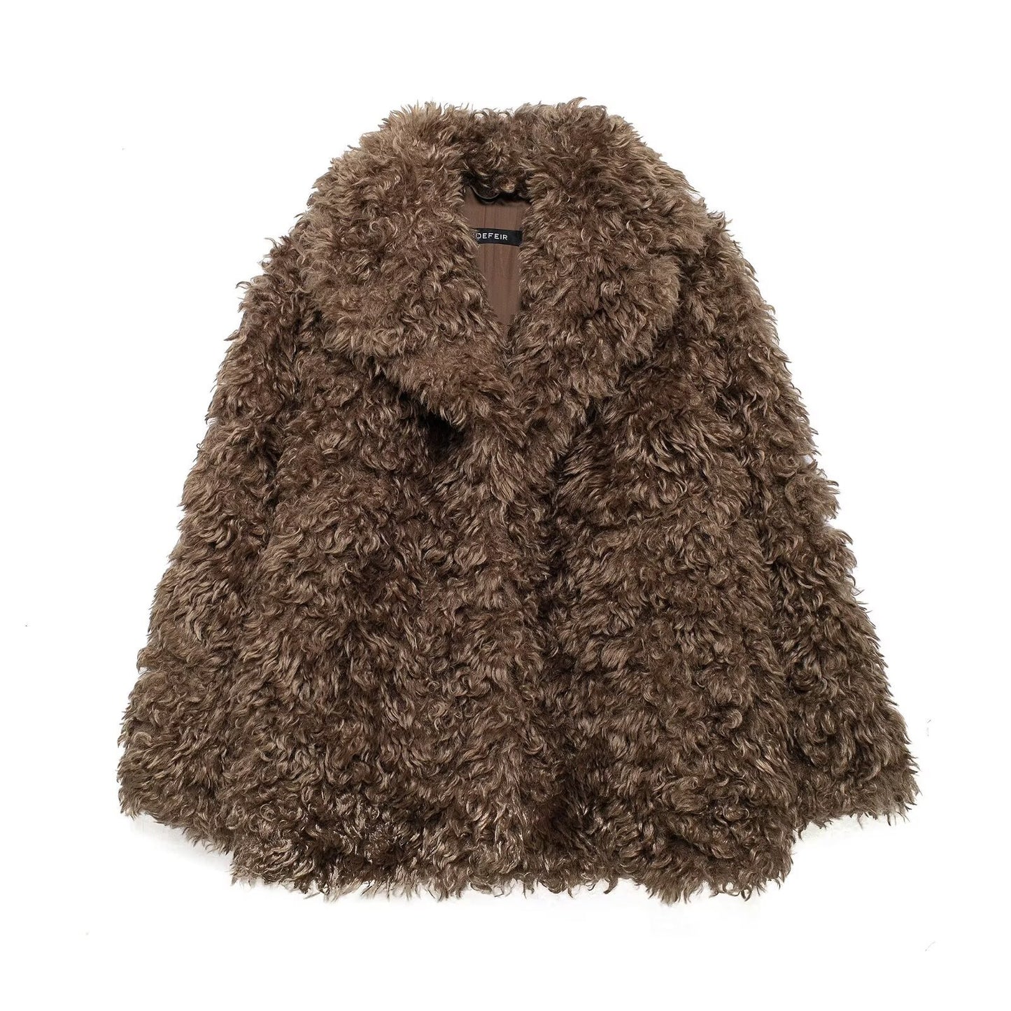 Women's Autumn Artificial Fur Effect Mid-length Coats