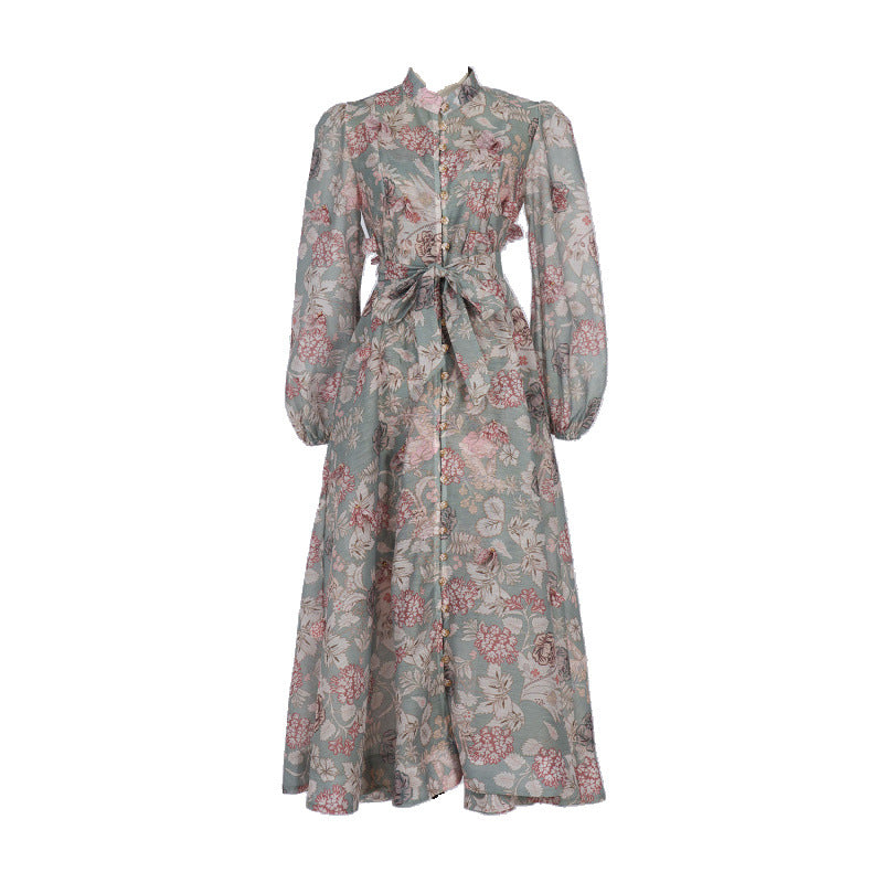 Catwalk Design Sense Hanging Flower Long Dresses