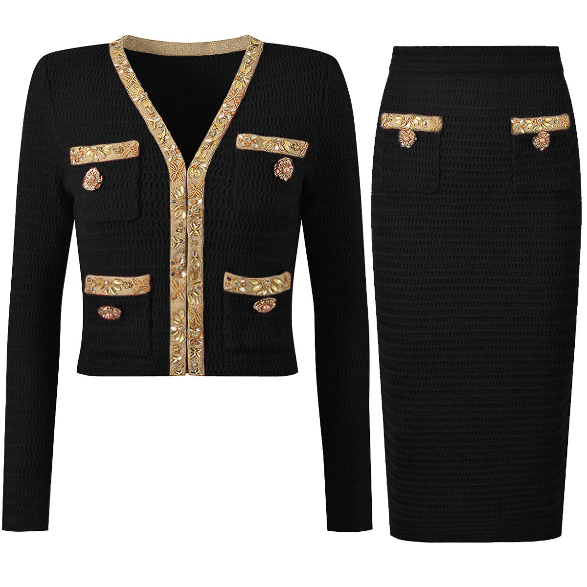 High Quality Fashion Knitted Sequin Bead Coats