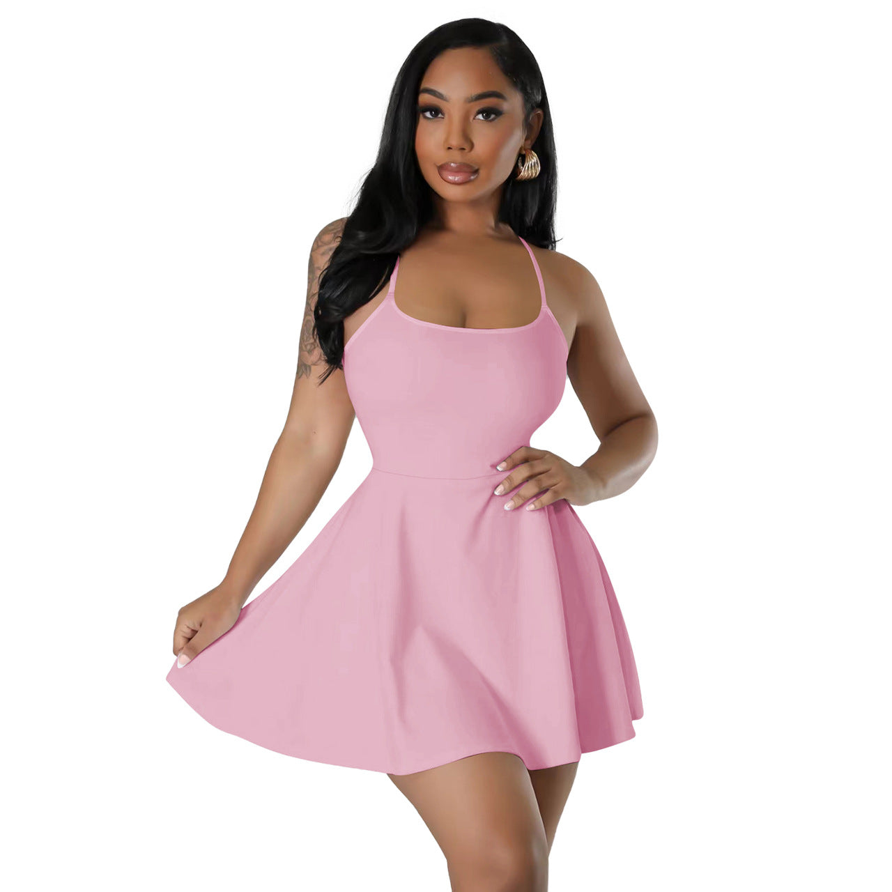 Women's Fashion Sexy Temperament Waist Trimming Spaghetti Dresses