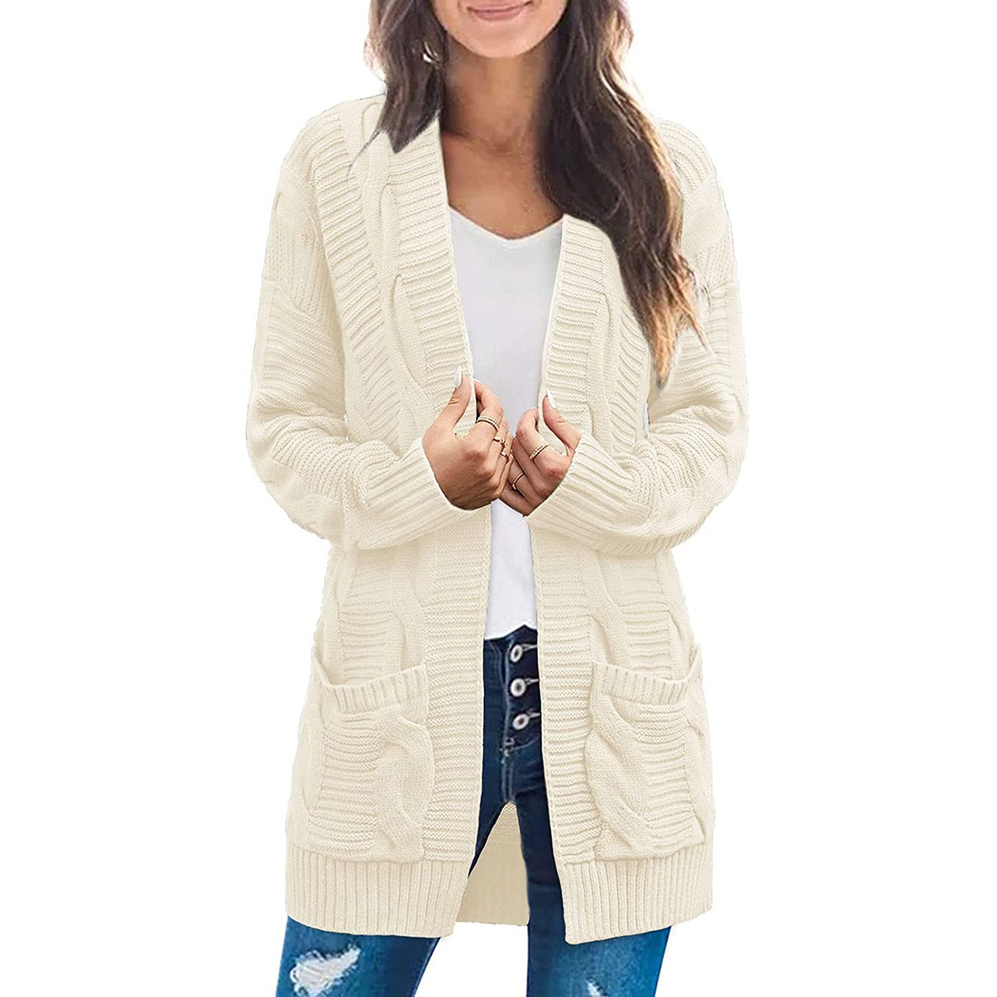 Cool Women's Twist Double Pocket Mid-length Coats