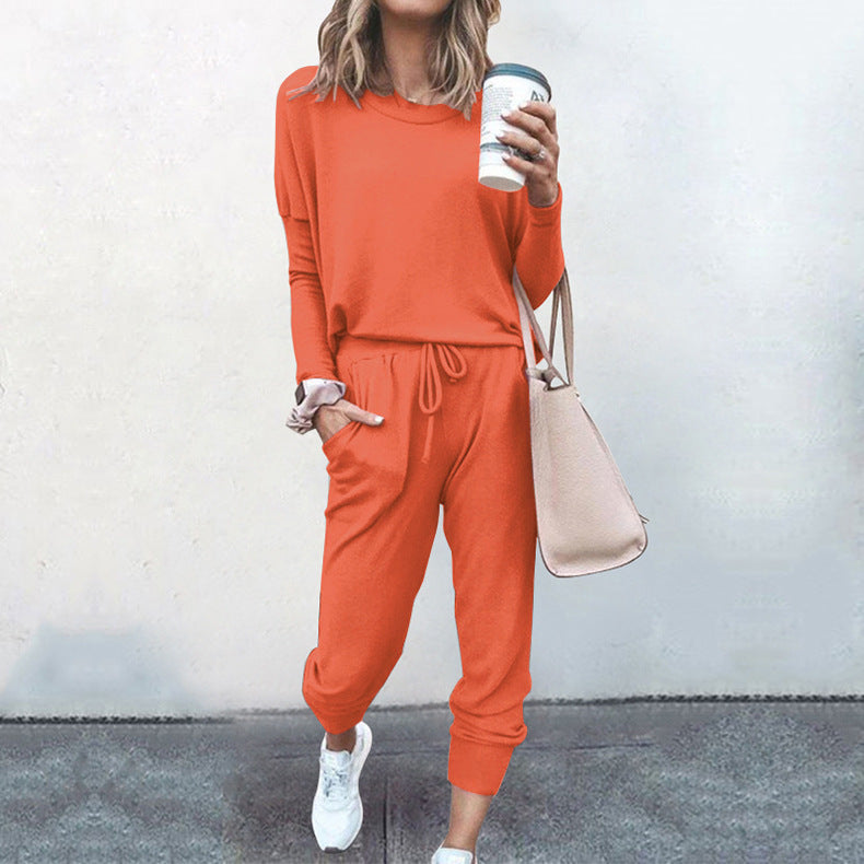 Women's Loose-fitting Solid Color Long Sleeves Casual Suits