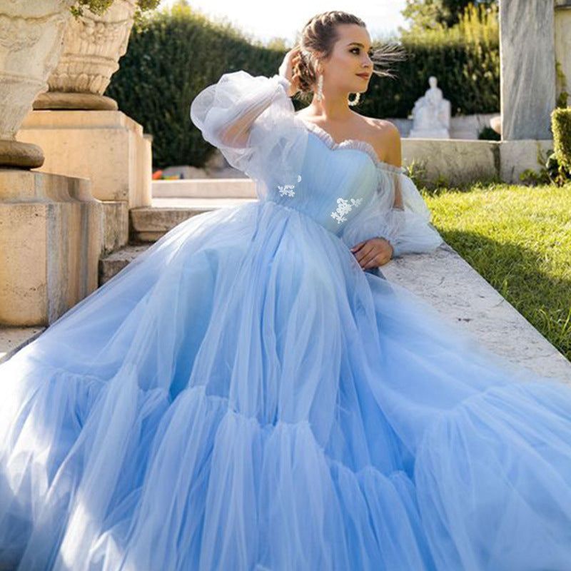 Women's Mesh Long Dress Large Swing Wedding Dresses