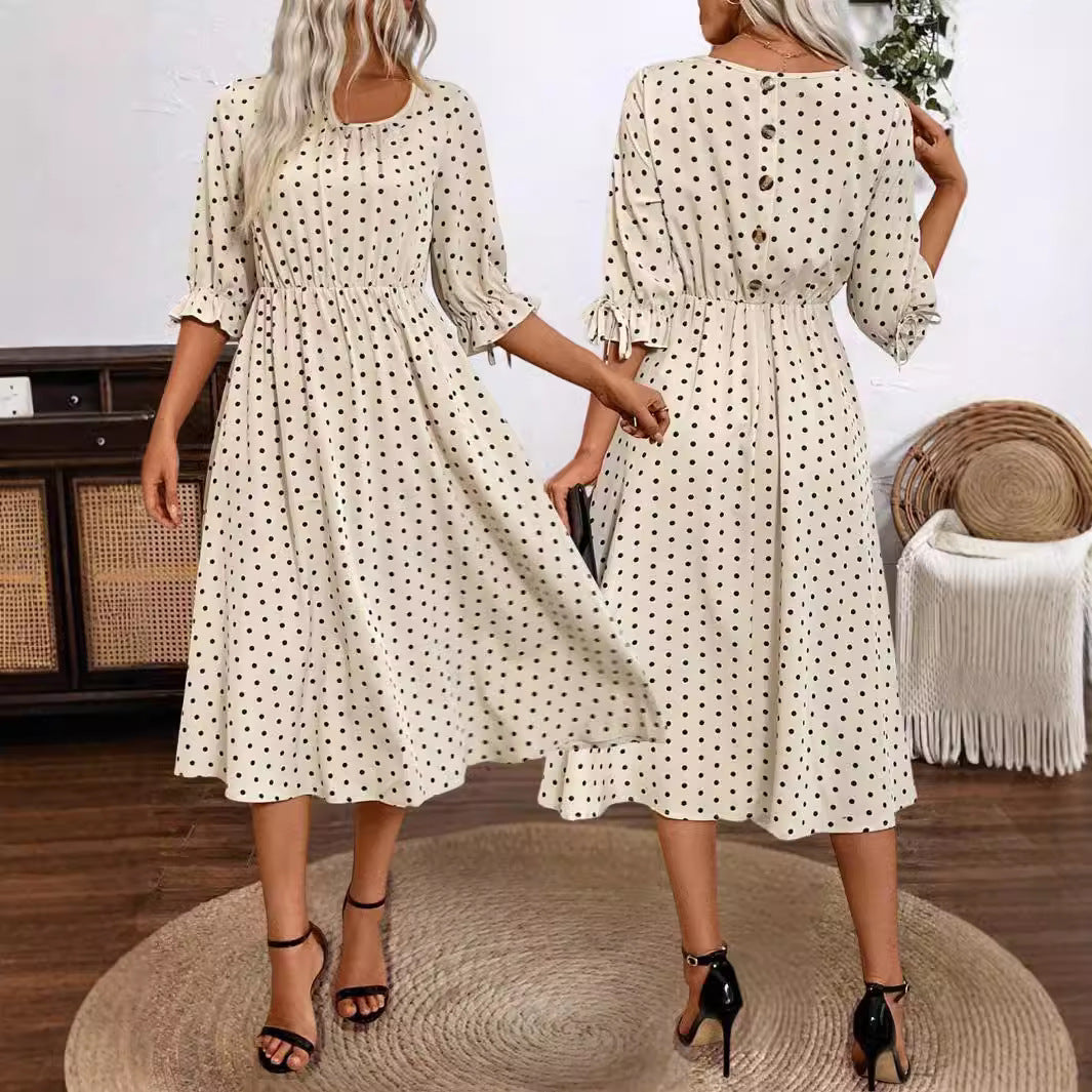 Women's Style Elegant Comfortable Polka Dot Wide Waist Dress