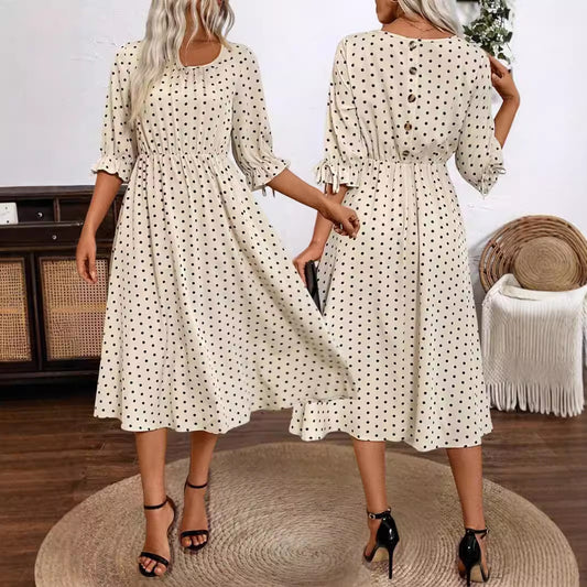 Women's Style Elegant Comfortable Polka Dot Wide Waist Dress