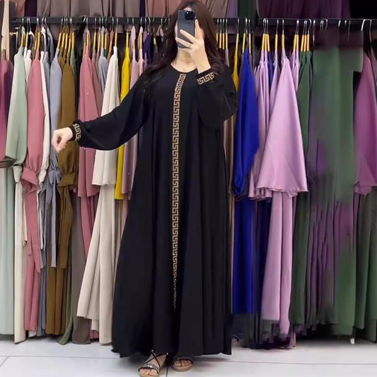 Women's Round Neck Solid Color Long Sleeve Dresses
