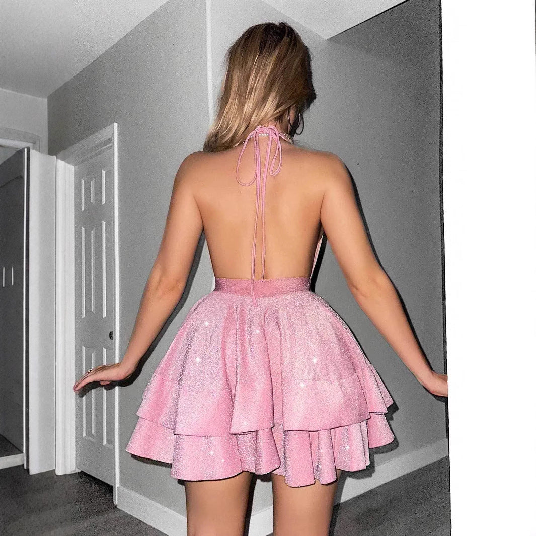 Women's Popular Dress Deep Ruffled Elegant Dresses