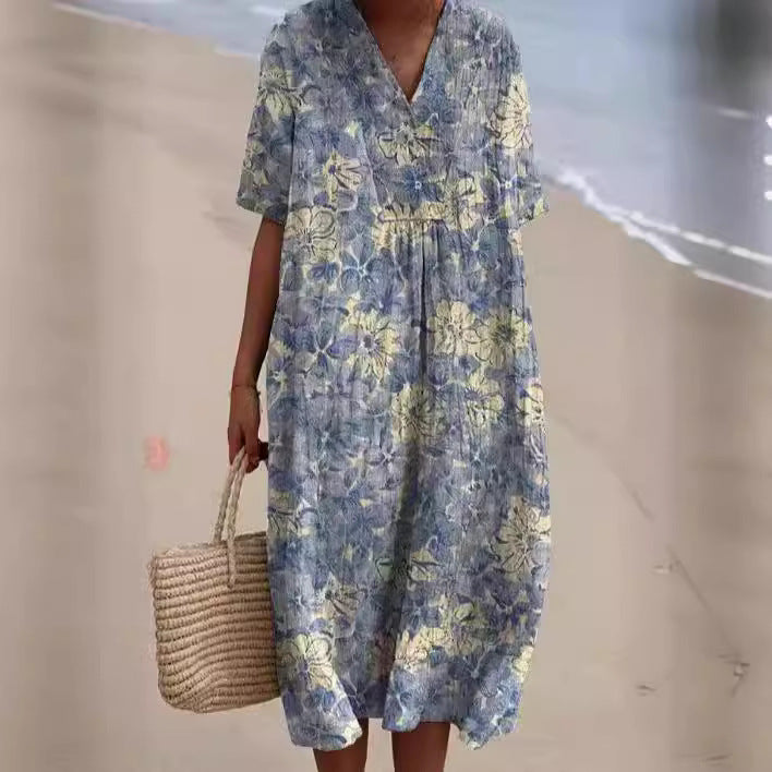 Women's Popular Comfortable Loose Printed Long Dress Dresses