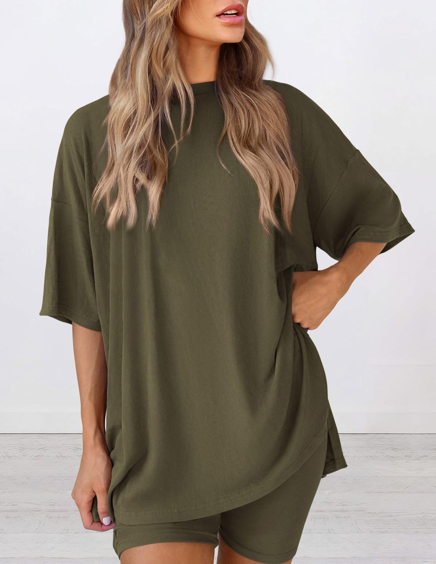 Women's Solid Color Pajamas Loose Slimming Home Fashion Casual Suit