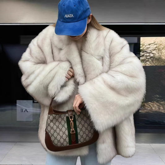 Senior Idle Style Faux Fox Fur Coats