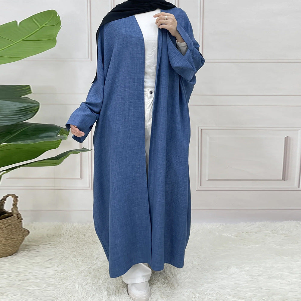 Muslim Two-tone Plain Long Sleeve Dress Dresses