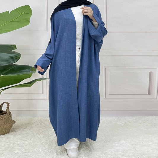 Muslim Two-tone Plain Long Sleeve Dress Dresses