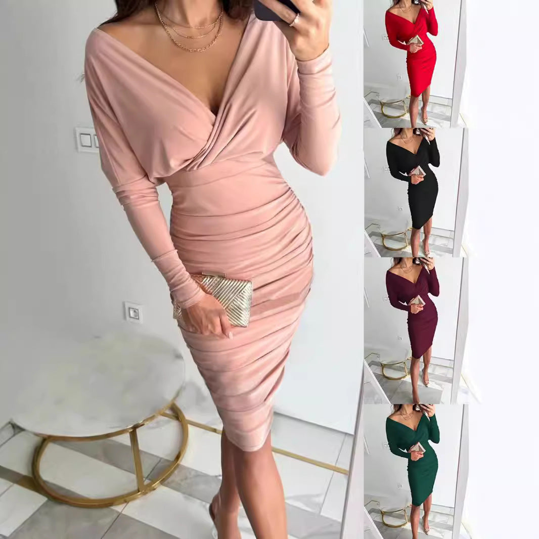Glamorous Women's Long Sleeve Sexy Sheath Dress