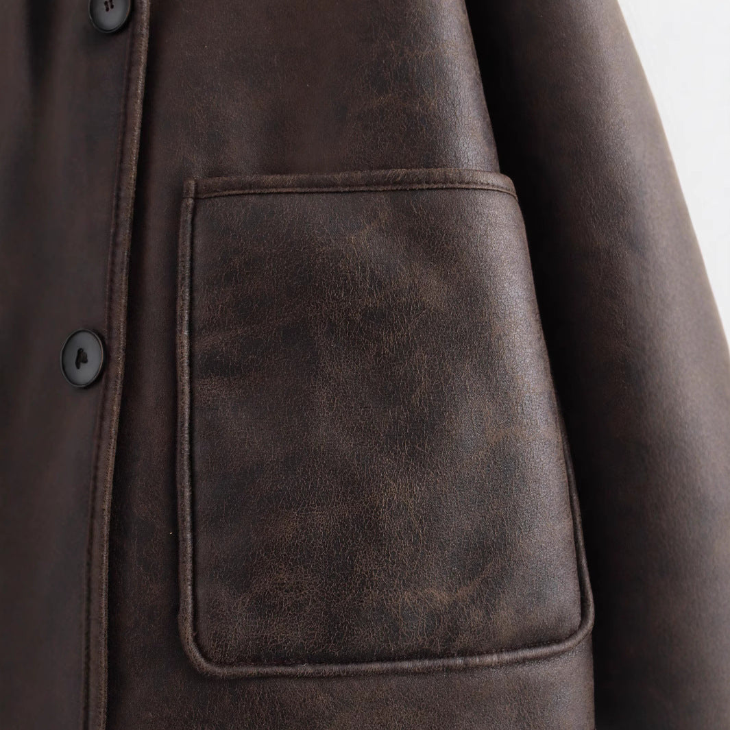 Women's Street Fashion Fur Integrated Double-sided Coats