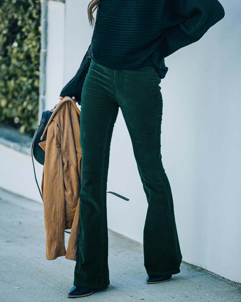 Women's Color High Waist Micro Flared Corduroy Pants