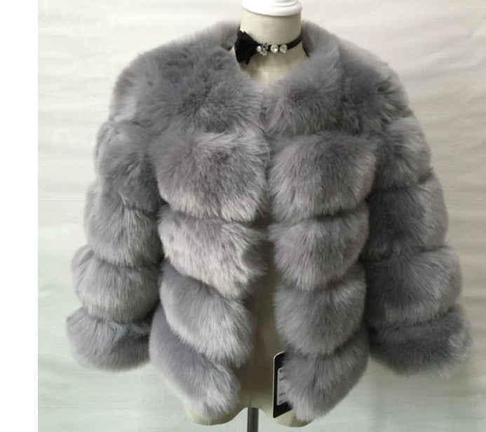 Women's Fur Imitation Fox Faux Long Sleeve Coats