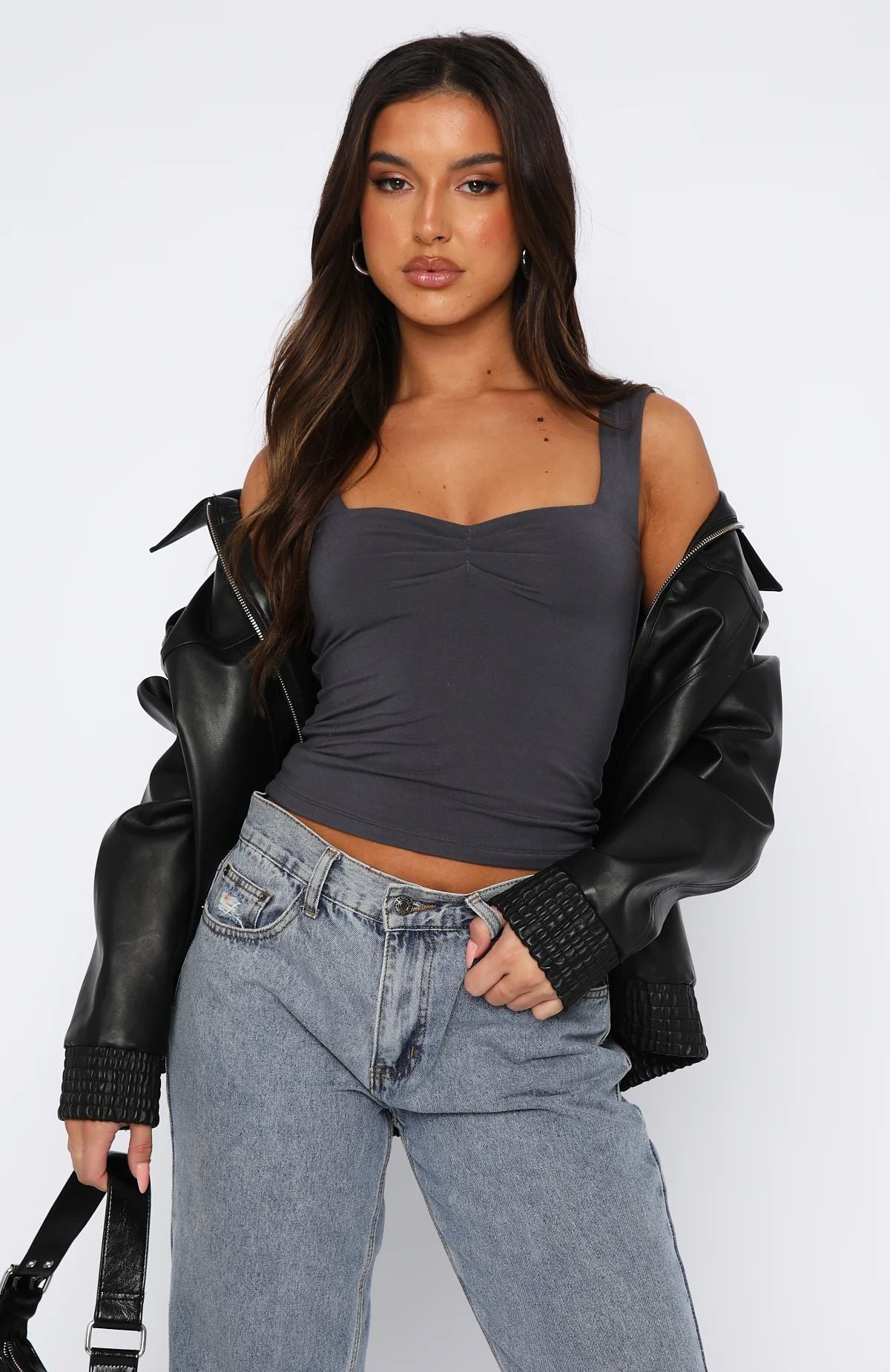 Women's Base Square Collar Inner Match Sling Tops