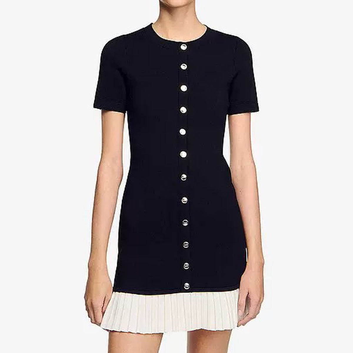 Summer Sleeve Round Neck Knitted Slim Shorts