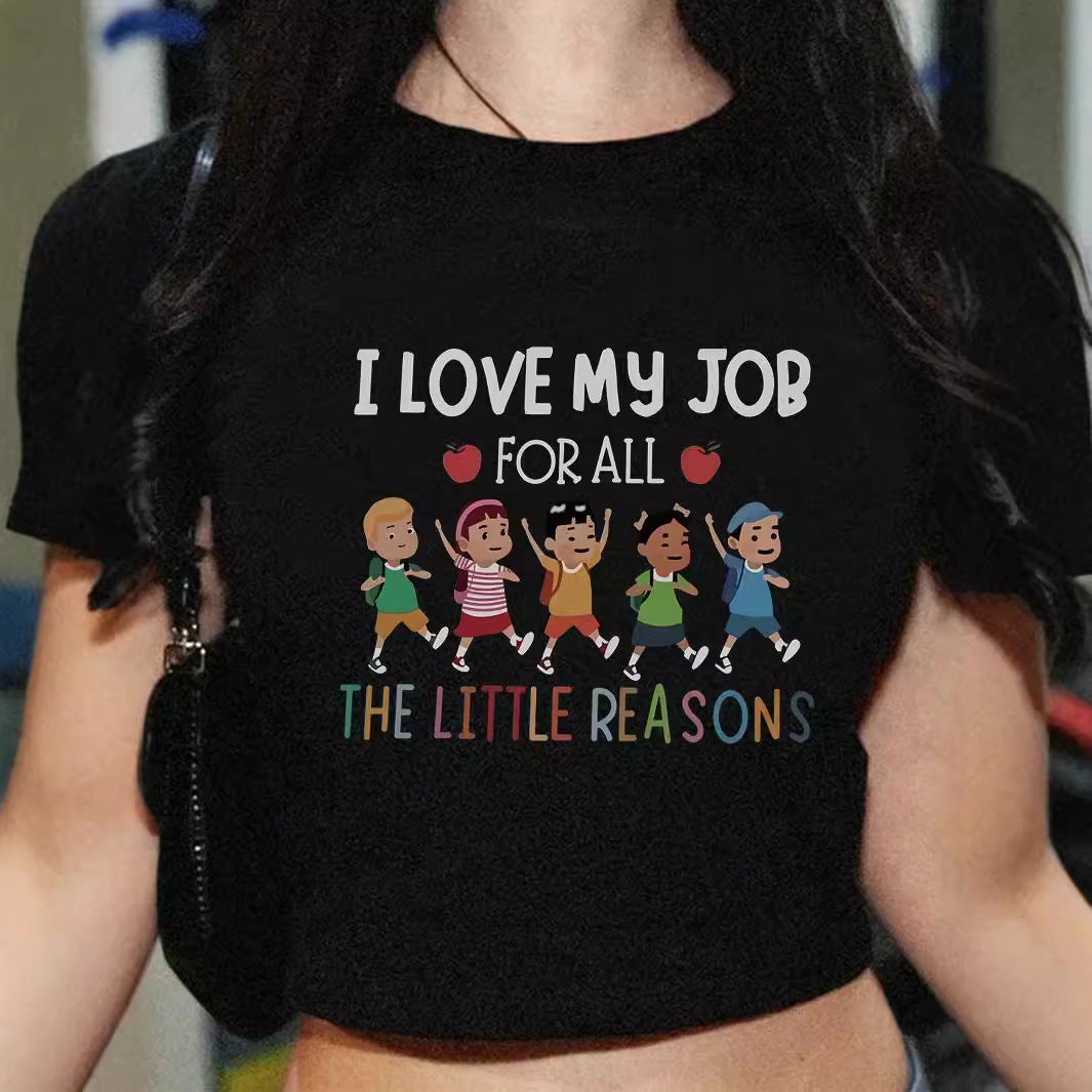 Women's Summer Sweet Spicy Printed T-shirt Personality Blouses