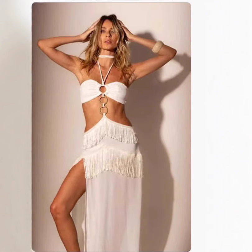 Bandeau Sling Elegant Hanging Ring Tassel Dresses
