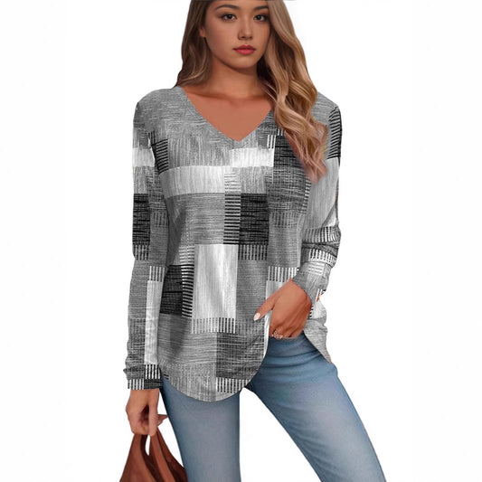 Women's Versatile Creative Printed Long Sleeves Blouses