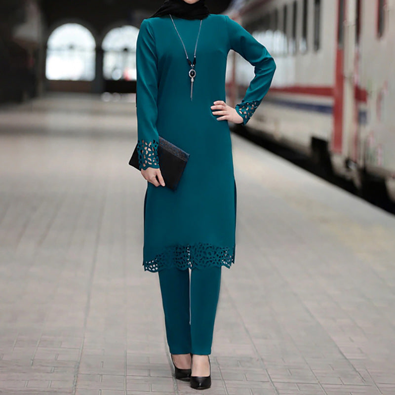 Women's Wear Robe Burning Flower Dress Two-piece Suits